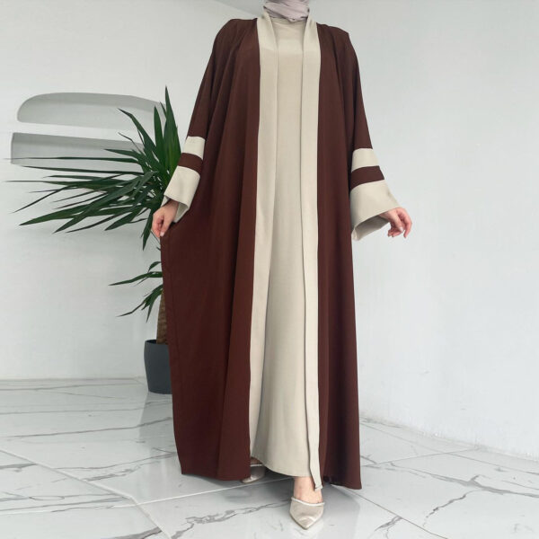 Women's Muslim Long Dress Abaya Two-piece Suit - Image 3