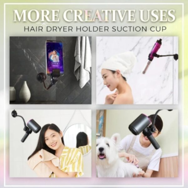 Punch-free Bathroom Hair Dryer Bracket Suction Cup - Image 5