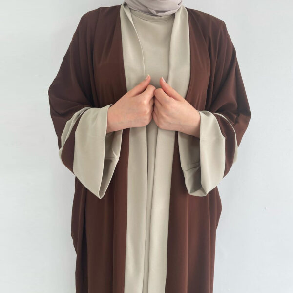 Women's Muslim Long Dress Abaya Two-piece Suit - Image 10