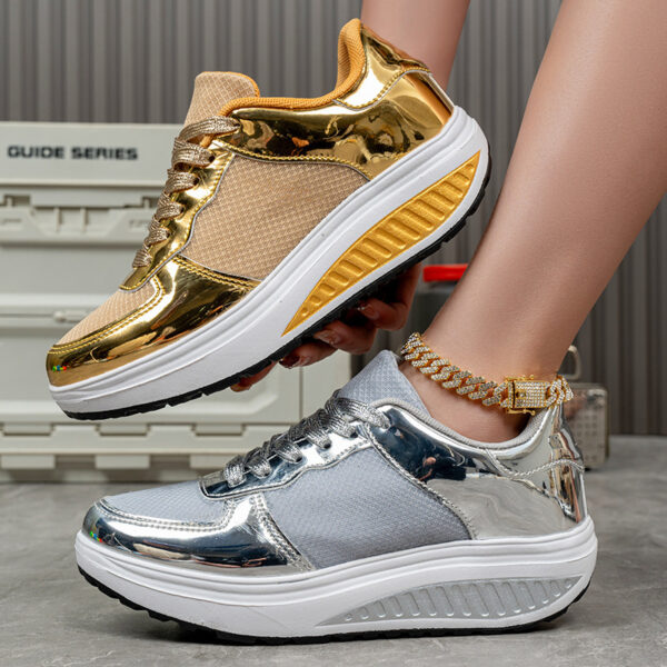 Golden Bright Breathable Sneaker Couple Outdoor - Image 3