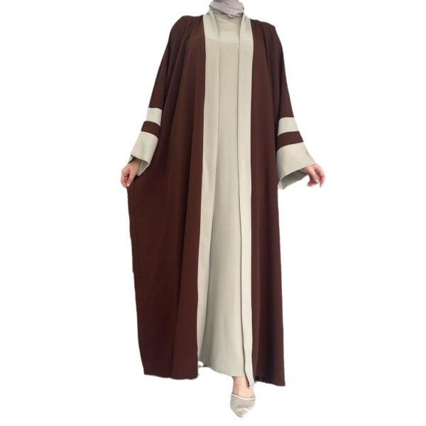 Women's Muslim Long Dress Abaya Two-piece Suit - Image 7