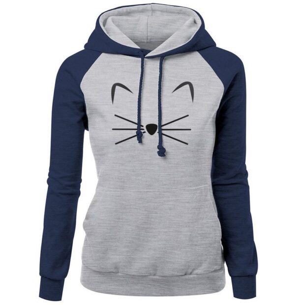 Cute Cat Woman Hoodies Sweater - Image 2