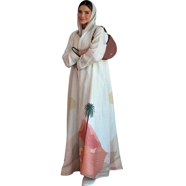 MQ111 Muslim Fashion Robe Abaya Cardigan Coat - Image 7