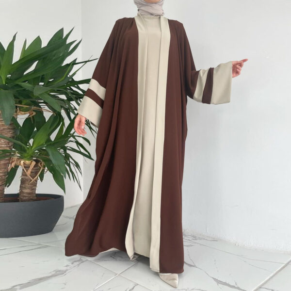 Women's Muslim Long Dress Abaya Two-piece Suit - Image 8