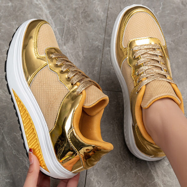 Golden Bright Breathable Sneaker Couple Outdoor - Image 7